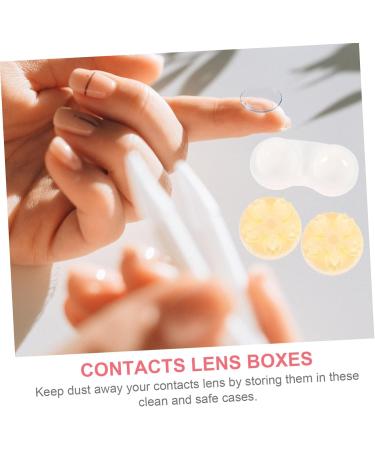 HOMSFOU 3pcs Contact Lens Case with Mirror - Portable Plastic Travel Foil Crystal - Yellow - 7x4.5x2.5CM | Buy Internationally - Buy Online on GoSupps.com