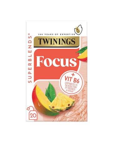 Twinings Twinings Focus 2 x 20 tea bags with mango pineapple and ginseng