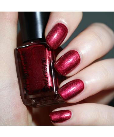 Red Nail Polish - 6ml Glitter Nail Varnish Sparkly Nail Polish Quick Dry & Long Lasting Red Polish Non Toxic Formula Nail Paint Manicure Nail Gel for Women DIY at Home No Need Cure VC01
