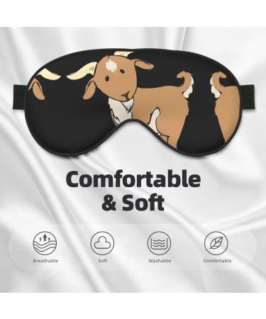 Brown Goat Print Unisex Sleep Eye Mask | Soft Comfort Eye Shade for Travel Yoga & Shift Work - Buy Online on GoSupps.com