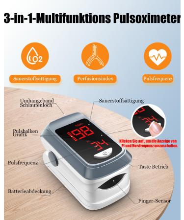 Hovelry Bluetooth Pulse Oximeter Accurate Oxygen Saturation & Heart Rate Monitoring Device with Free App (Gray) - Buy Online on GoSupps.com