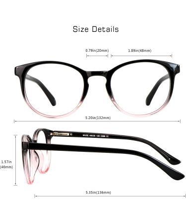 Stylish Oval Blue Light Blocking Glasses - Anti Eyestrain for Men/Women - Computer/TV Reading - No Magnification - Black Purple - Buy Online on GoSupps.com