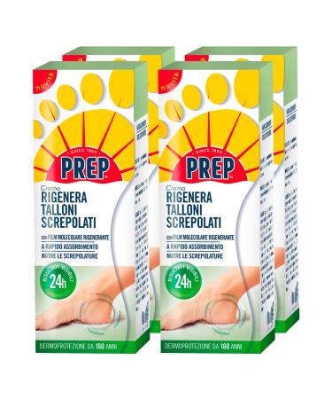 4 x prep cream regenerates cracked heels of the feet nourishing effect with shea butter soft and quickly absorbing 4 bottles of 75 ml