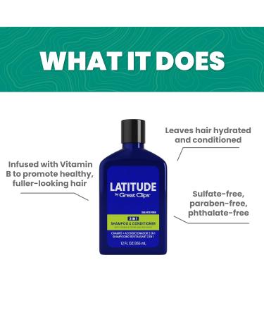 Great Clips Latitude 2-in-1 Shampoo + Conditioner for Men | Daily Hair Care | Promotes Full & Healthy Hair | 12oz - Buy Internationally - Buy Online on GoSupps.com