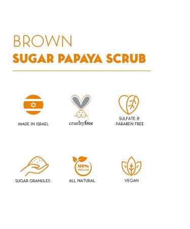 O Naturals Papaya & Brown Sugar Body Scrub - Natural Exfoliator for Women, Cellulite Remover & Moisturizing Polish (8.45oz) - Buy Online on GoSupps.com