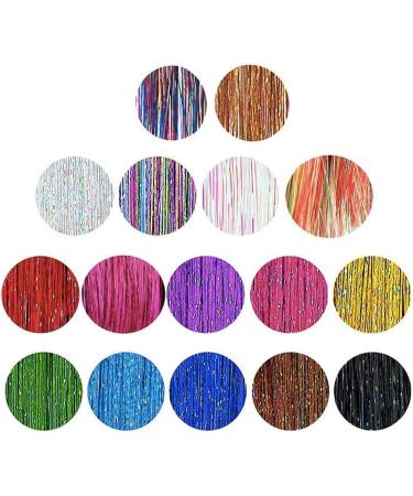 16 Colors Hair Tinsel Kit 3300 Strands Hair Tinsel Extensions 47 Inch Glitter Hair Extension Fairy Hair Tinsel Strands Kit Holographic Dazzle Colour Hair Extensions for Women Girls Party Cosplay - Buy Online on GoSupps.com