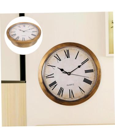HOMSFOU 2pcs Retro Wall Clock Safety Wall Clock Storage Wall Clock Wall Hanging Clock Household Goldenx2pcs 25*7cmx2pcs - Buy Online on GoSupps.com