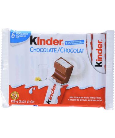 Kinder Chocolate Single Bars 6-Pack. Individually Wrapped Milk Chocolate Bars (126g) & Bueno Chocolate and Hazelnut Cream Candy Bar 3 Packs 2 Individually Wrapped Bars Per Pack (129g) - Buy Online on GoSupps.com