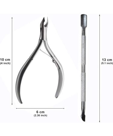 Longivia Nail Skin Remover Set - Professional Stainless Steel Cuticle Pusher & Nipper - Essential Nail Care Tools for Perfect Cuticles - Buy Online on GoSupps.com