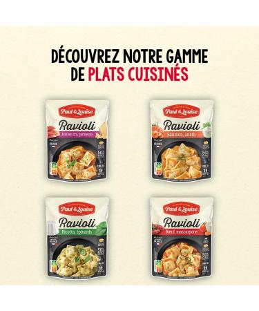 COVI SAS Paul & Louise Ravioli Beef mascara 300 g microwave safe ready in 1 minute 30 egg dough pure beef 100 French origin without dyes without artificial flavors Nutriscore - Buy Online on GoSupps.com