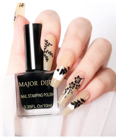 Dijit Stamping Nail Polish Set - Black/White Quick Dry Nail Art Print - Buy Online on GoSupps.com