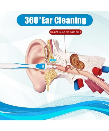Spiral Ear Wax Remover Tool - Reusable Kit with 16 Soft Replacement Heads for Safe Ear Cleaning | Earwax Removal for Adults and Kids (Light Blue) - Buy Online on GoSupps.com