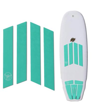 South Bay Board Co. - Surfboard Traction Pads - 5pc Rear Traction Pad or 4pc Front Traction Pad - Comfortable Fingerprint Textured Stomp Pads for Un-Matched Foot Grip - Surf & Skimboard Ready