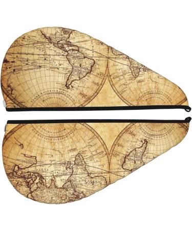 Vintage World Map Microfiber Hair Towel | Soft Super Absorbent Coral Velvet Wrap for Long Curly & Thick Hair - Quick Dry Solution for Women - Buy Online on GoSupps.com