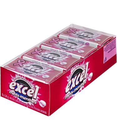 EXCEL Mixed Berry Flavoured Mints 34g Tin 8 Packs Mixed Berry Spearmint - Buy Online on GoSupps.com