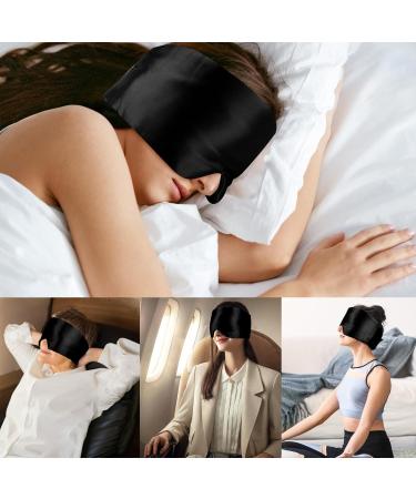 Luxury Mulberry Silk Sleep Mask - Comfortable Eye Mask for Men & Women | Adjustable Band & Pressureless Blackout Design - Perfect for Side & Back Sleepers | Midnight Black - Buy Online on GoSupps.com