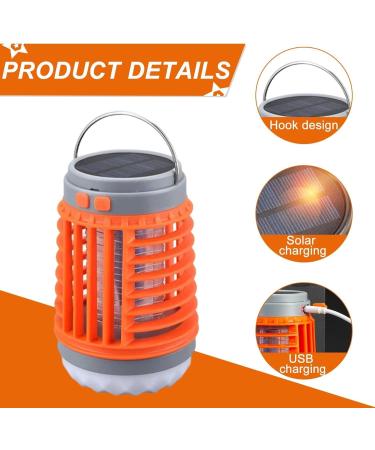 Mosquito Zapper Mosquito Killer Light Mosquito Lamp Electric Fly Killer Rechargeable Solar Mosquito Killer Lamp Indoor Outdoor Portable(Color:Orange) - Buy Online on GoSupps.com