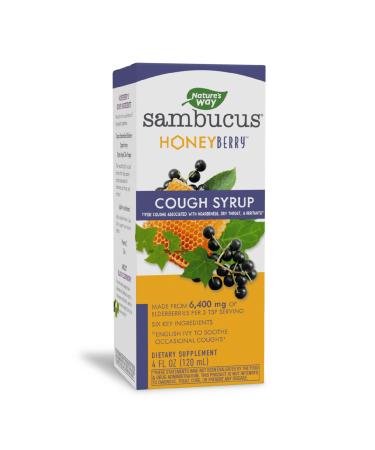 Nature's Way Sambucus HoneyBerry Cough Syrup with Black Elderberry Extract & Organic Honey Immune Support* 4 Fl. Oz
