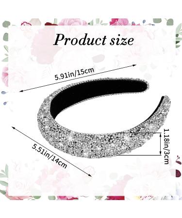 Sibba Rhinestone Padded Hairband - Crystal Beaded Wide Band Headpiece for Women - Buy Online on GoSupps.com