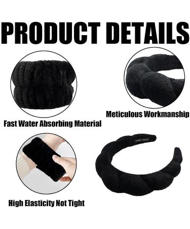 Buy Gugugo Headband Wrist Joint Set - 3 Piece Makeup & Skincare Hair Band Set | Sponge & Terry Fabric | Ideal for Facial Cleaning & Showers - International Shipping Available - Buy Online on GoSupps.com