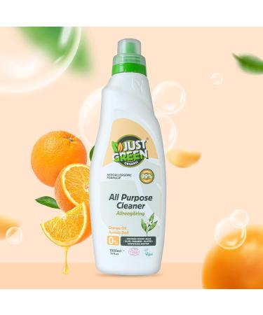 Just Green Organic Orange Oil All-Purpose Cleaner 1000ml Rinse-Free Multi-Purpose Cleaner Vegan Eco-Friendly Non-Toxic Surface Cleaner Recyclable Bottle 1.00 l (Pack of 1) - Buy Online on GoSupps.com