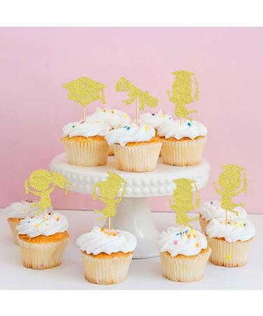 Keaziu 24 Pack 2024 Graduation Cupcake Toppers Graduated Boys and Girls 2024 Congrate Grad Cupcake Picks for 2024 Graduation Theme Birthday Party Supplies Baby Gold - Buy Online on GoSupps.com