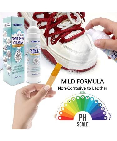 MEIEGOU Shoe Cleaning Kit Shoe Cleaner(with Brush Towel and Sponge) White Trainer Cleaner for sports leather and casual shoes Shoe Whitener- 100ml - Buy Online on GoSupps.com