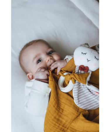 Kikadu Natural Rubber Teething Ring Rabbit - Organic Cotton Baby Toy | 100% GOTS-Certified | International Shipping - Buy Online on GoSupps.com