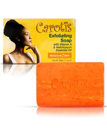 CAROT S 7 days Exfoliating Soap - 200g / 7.1 oz - Skin Brightening Soap  Refreshing Cleansing Bar - Moisturizing Facial Beauty Bar Soap with Carrot Oil & Vitamin A