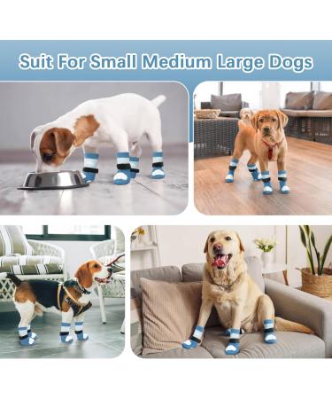 Kuoser Dog Socks - 3 Pairs Anti-Slip Paw Protection for Hardwood Floors - Blue XL (6 Pack) - Ideal Dog Shoes - Buy Online on GoSupps.com