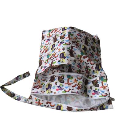 MUMBABY Wet Dry Bag for Baby Cloth Diaper Nappy - Reusable with Two Zippered Pockets | Spring Flower Design - Buy Online on GoSupps.com