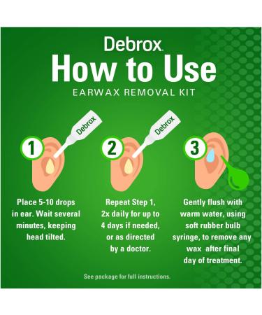 Debrox Earwax Removal Kit - 0.5 Oz Drops & Ear Syringe Bulb - Buy Online on GoSupps.com