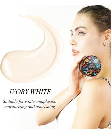 Mushroom Head Air Cushion Foundatio CC Cream Moisturizing Liquid Foundation Concealer Cover Lasting Brightens for Face & Neck Even Skin Tone Base BB(Ivory) - Buy Online on GoSupps.com