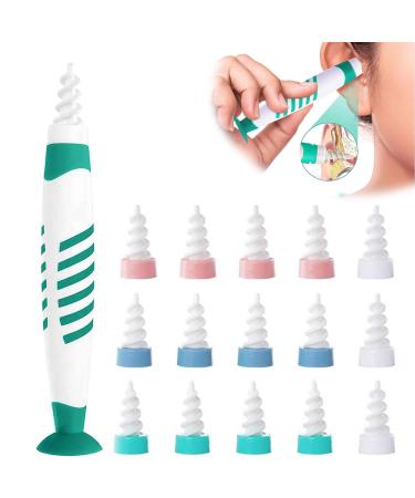 Ear Wax Removal Kit 17 pcs Ear Cleaner with Soft Silicone Spiral Tips Reusable Earwax Remover for Adults and Children