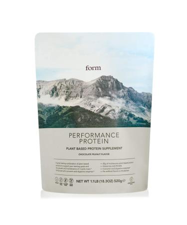 Form Performance Protein - Vegan Protein Powder - Complete Amino Acid Profile with BCAAs and Digestive Enzymes. Perfect Post Workout. Tastes Great with Just Water! (Chocolate Peanut)
