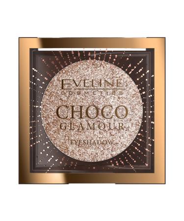 Eveline Cosmetics CHOCO GLAMOUR MONO EYESHADOW N01 MOON SPARKLE. Luxuary highly shimmering EYESHADOW for wet or dry applications. pink