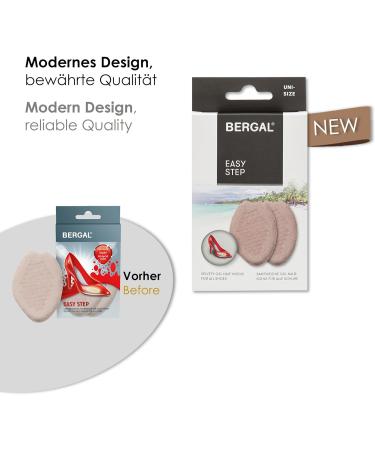 Bergal Easy Step Large Silicone Pads - Self-Adhesive Gel Cushions for Women's Shoes | Forefoot Comfort & Slippery Toe-Free Design - Buy Online on GoSupps.com