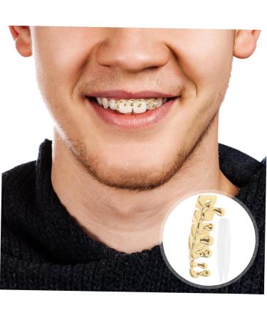  TOVINANNA Hiphop Six-Tooth Gold Plated Droplet Braces Drop-Shaped Drop Teeth Mouth Tooth Cap Upper Grill Cap Drop Teeth Jewelry Lower Grill Cap Drop-Shaped Teeth Caps - Buy Online on GoSupps.com