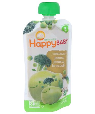 Happy Family Organics Stage 2 Organic Baby Food - Broccoli, Peas & Pear (6+ Months, 3.5 oz) - Buy Online on GoSupps.com