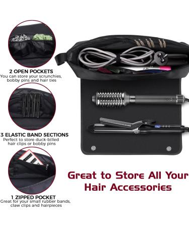 Hair Tools Travel Bag with Heat Resistant Mat - 2-in-1 Organizer for Flat Irons & Curling Irons | Essential Travel Accessories - Buy Online on GoSupps.com