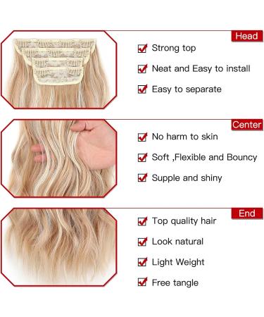 Xtrend 20Inch hair extensions Clip in Hair Extensions Synthetic Hair pieces for Women Honey Blonde Mix Lightest Blonde Highlights - Buy Online on GoSupps.com
