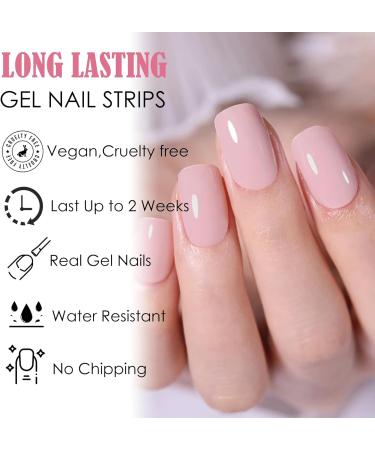 Semi Cured Gel Nails Strips Maggidea Second Generation 22 Stickers Nail Wraps Solid Colour Soft Self-Adhesive Gel Nail Stickers Salon-Quality Gel Nail Strips UV/LED Lamp Required (05-Baby Pink) - Buy Online on GoSupps.com