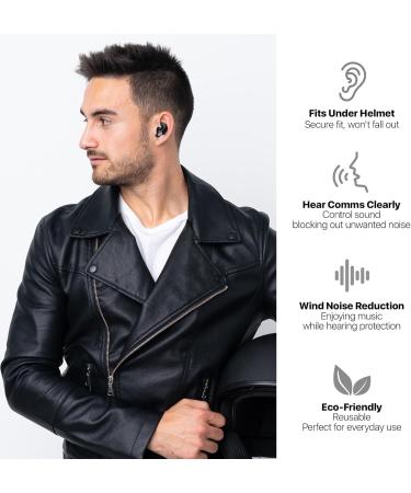 Motorcycle Ear Plugs - 27dB Wind Noise Reduction Premium Hearing Protection 2 Pairs in 2 Sizes Reusable for Motorsports & Riding - Buy Online on GoSupps.com