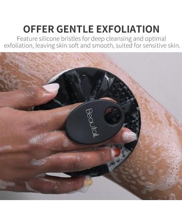Silicone Body Scrubber Shower Bath Brush - Hygienic & Long Lasting for Gentle Exfoliation - 1 Pack, Black - Buy Online on GoSupps.com