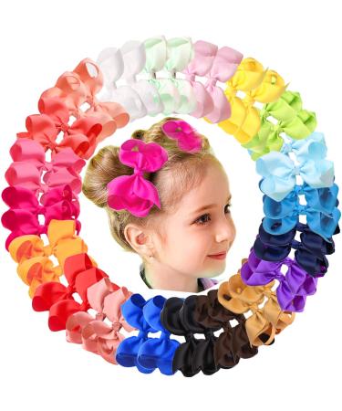 JOYOYO 40Pcs 4.5" Hair Bows Alligator Clips Grosgrain Ribbon Big Bows Clips For Girls Toddlers Kids Children 20 Colors In Pairs 4.5 Inch (Pack of 40) 20 Colors in Pairs - Buy Online on GoSupps.com