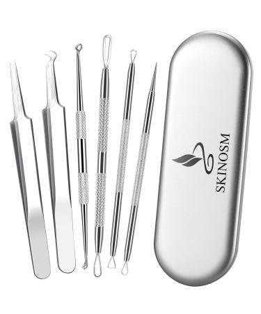 Blackhead Remover Pimple Popper Tool Kit  6-in-1 Blackhead Comedone Acne Blemish Pimple Extractor Tool Kit Tweezers Kit Skin Care Tools for Face