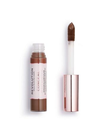 Makeup Revolution Conceal & Hydrate C18 Concealer - Full Coverage Matte Finish for Dark Skin - Vegan & Cruelty-Free - 0.7 Fl Oz - Buy Online on GoSupps.com
