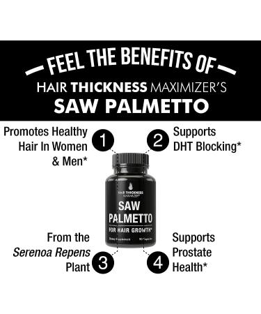 Saw Palmetto Hair Loss Treatment - Extra Strength DHT Blocker for Thicker, Stronger Hair Growth - 1200mg Capsules for Men and Women - Buy Online on GoSupps.com