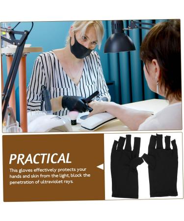  Healvian Healvian 8 Pairs of Gloves UV Shield Glove Bronzing Beads for Face Nail Gel Nail Shape Gel UV Nail Lamp Hand Soap Nail Art Supplies Fabric Black - Buy Online on GoSupps.com