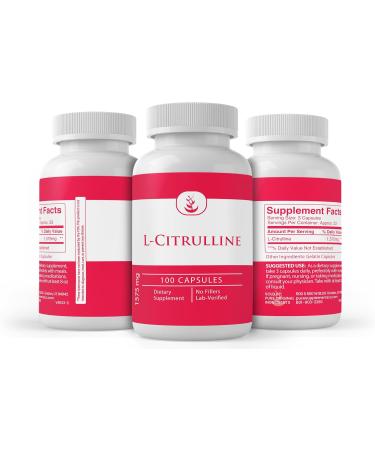 Pure Original Ingredients L-Citrulline 100 Capsules - No Additives Lab Verified for Optimal Health - Buy Online on GoSupps.com